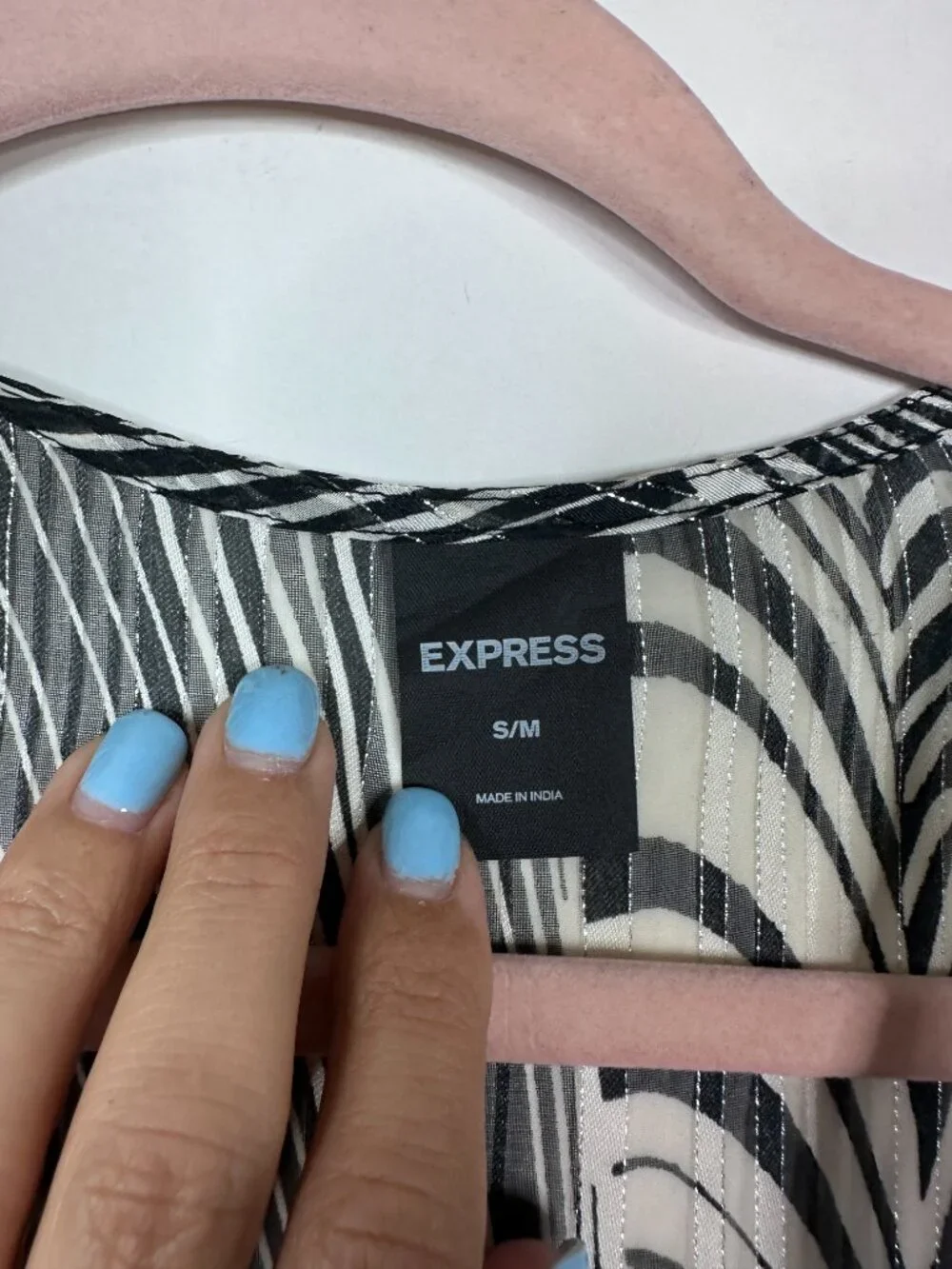 2/$30 Express Metallic Zebra Stripes Cover-up Ecru Black Small/ Medium #A1939